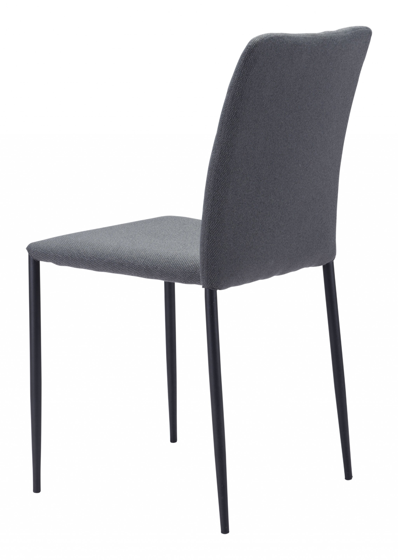 Set of Two Dark Gray Diamond Weave Dining Chairs