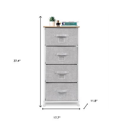 18" Grey Standard Accent Cabinet With Four Drawers