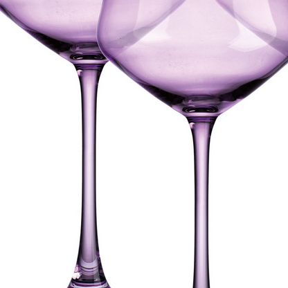 Set of Four Translucent Purple Coupe Glasses