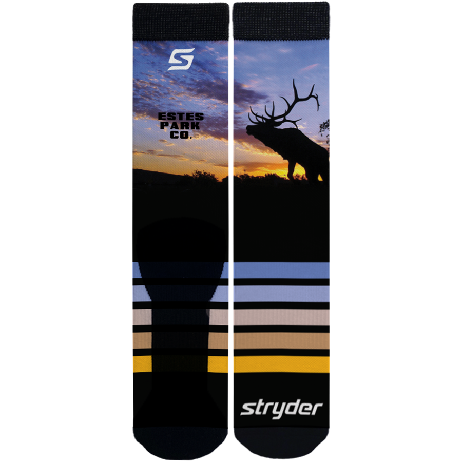 Estes Park Elk Sunset Socks