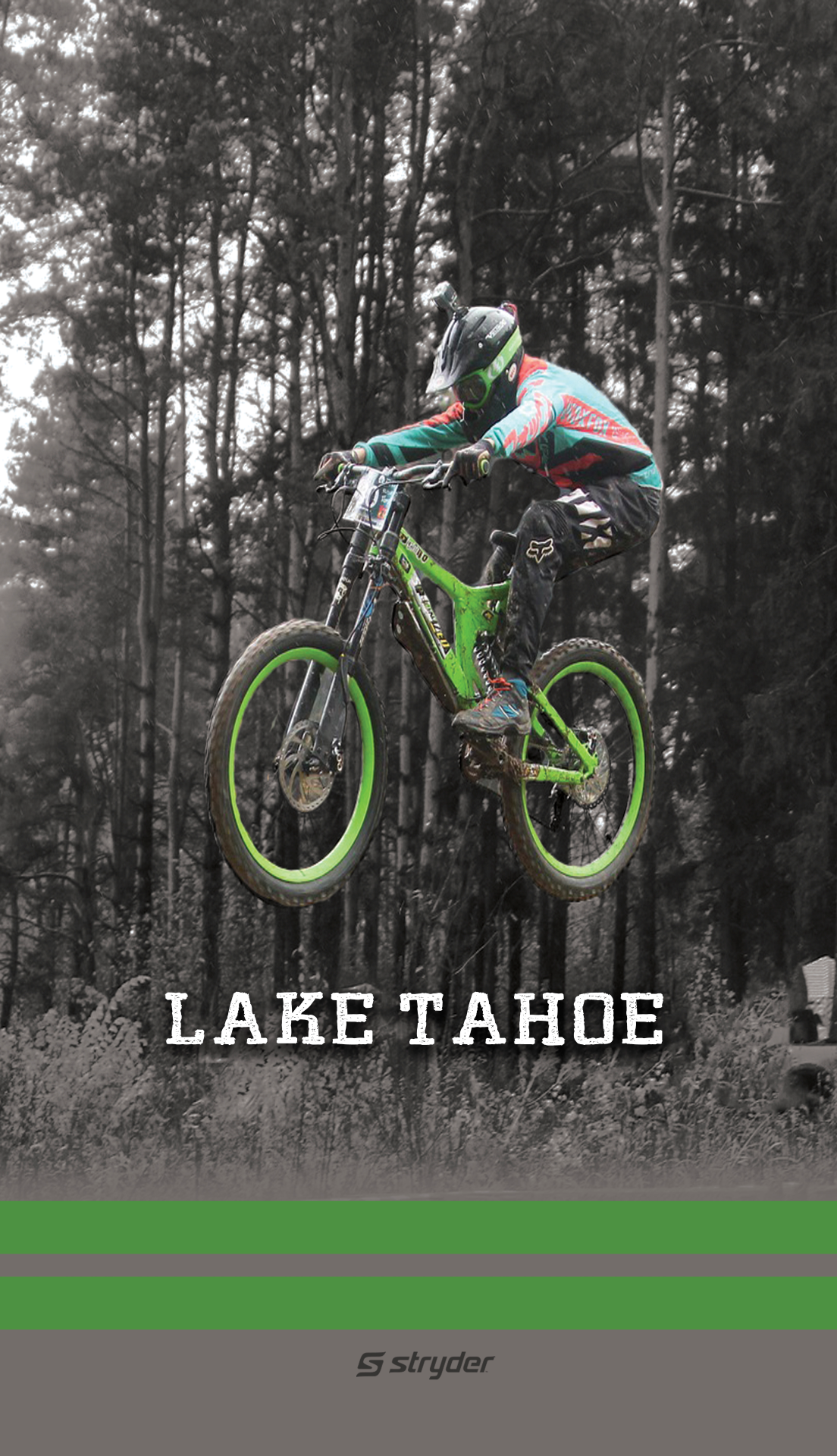 Lake Tahoe Mtn Bike Jump Green Gaiters