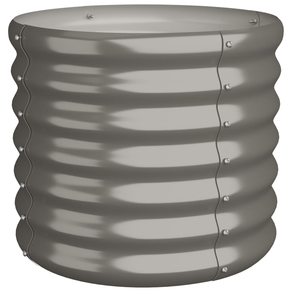 vidaXL Garden Planter Powder-coated Steel 15.7"x15.7"x14.2" Gray