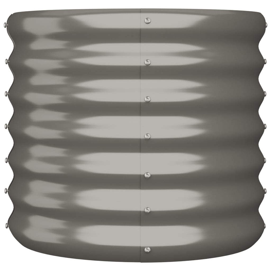 vidaXL Garden Planter Powder-coated Steel 15.7"x15.7"x14.2" Gray