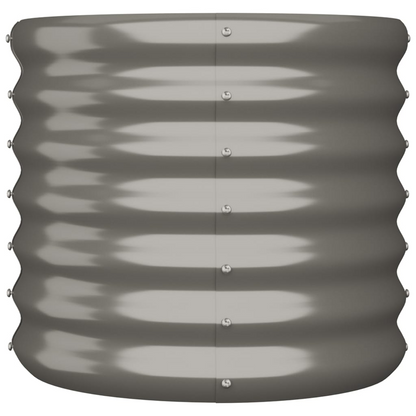 vidaXL Garden Planter Powder-coated Steel 15.7"x15.7"x14.2" Gray