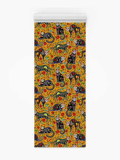 Calavera Kitten Pattern Yoga Mat -Image by Shutterstock