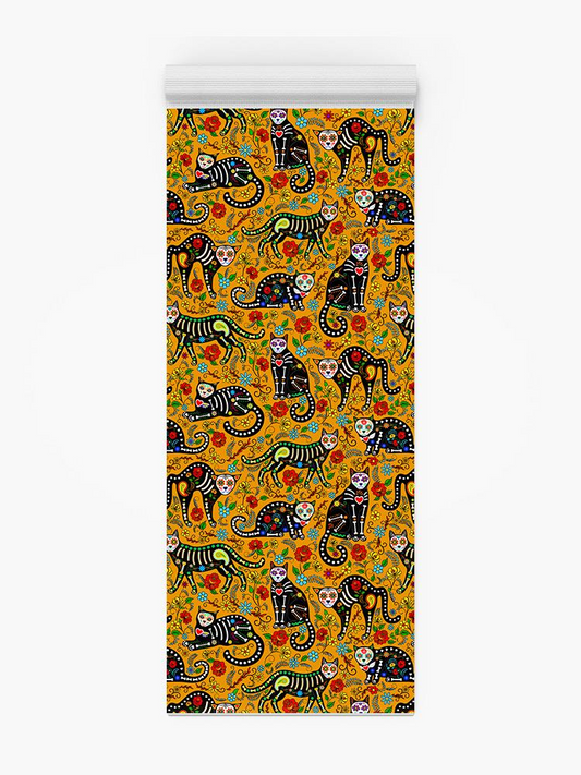 Calavera Kitten Pattern Yoga Mat -Image by Shutterstock