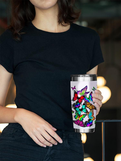 Colorful Butterflies Tumbler -SPIdeals Designs