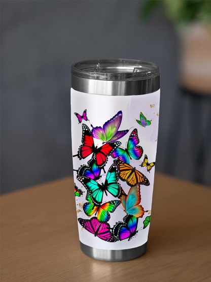 Colorful Butterflies Tumbler -SPIdeals Designs