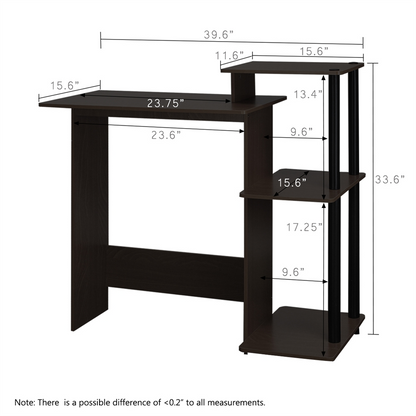 Efficient Home Laptop Notebook Computer Desk, Espresso/Black