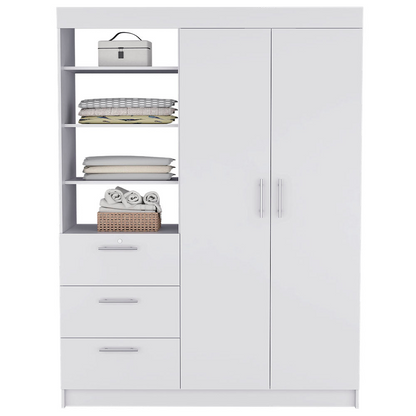 Armoire Rumanu, Three Drawers, White Finish