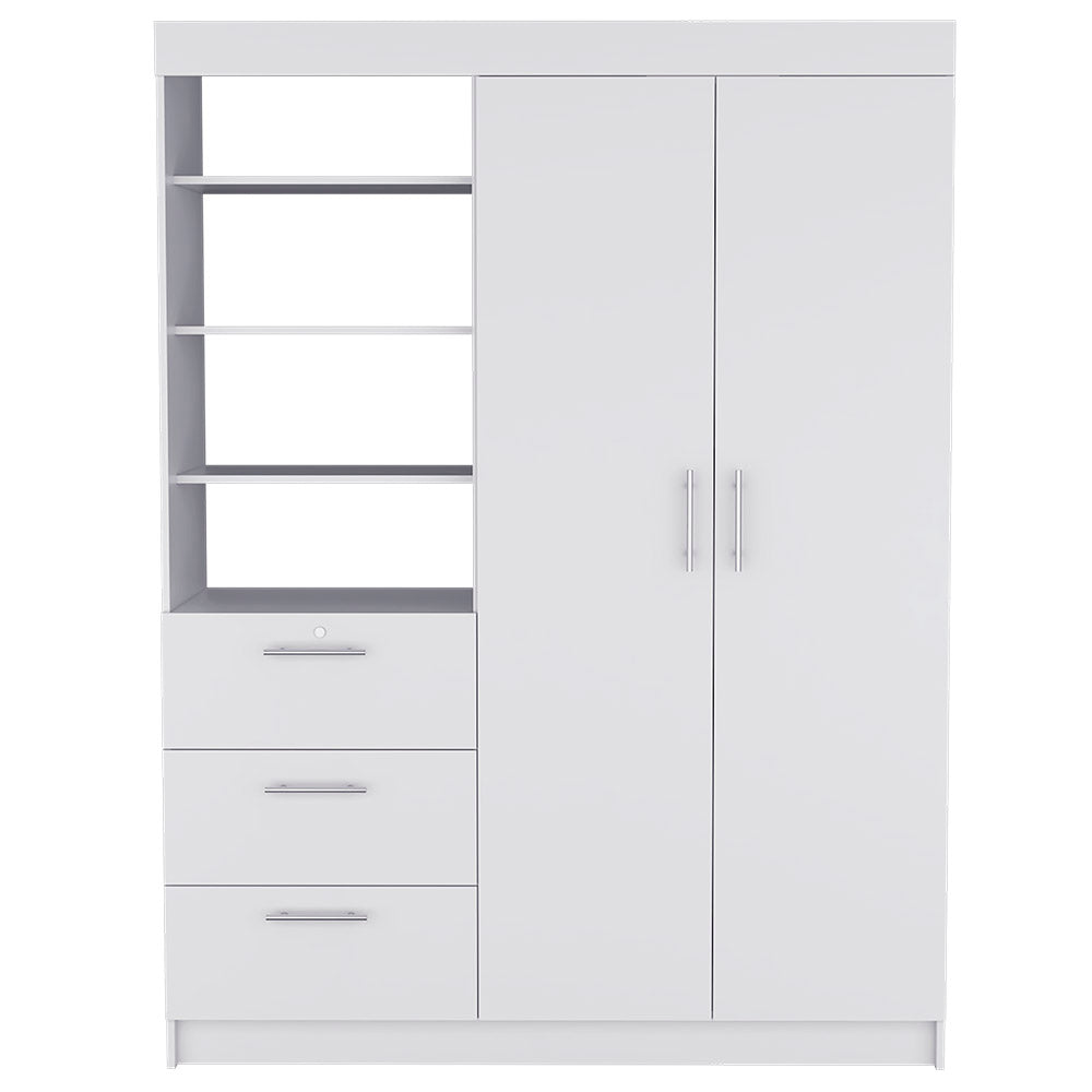 Armoire Rumanu, Three Drawers, White Finish