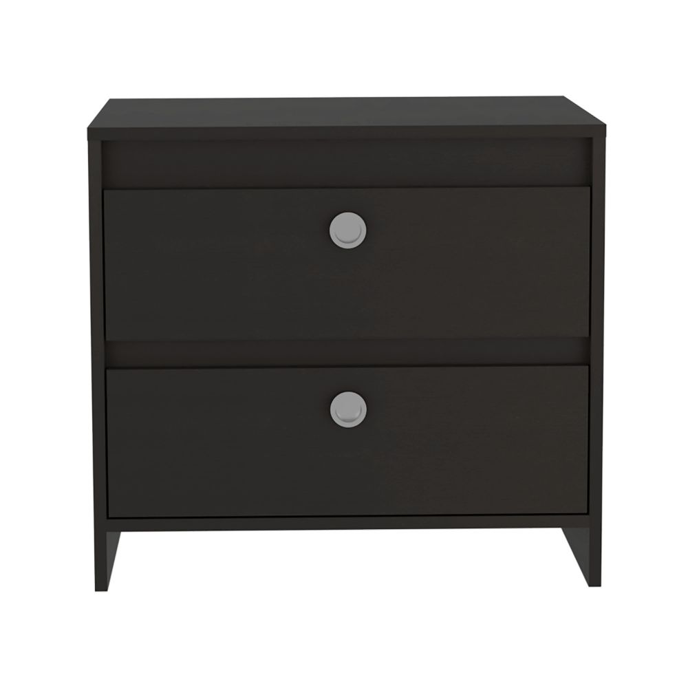 Nightstand Dreams, Two Drawers, Black Wengue Finish