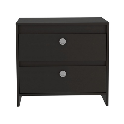 Nightstand Dreams, Two Drawers, Black Wengue Finish