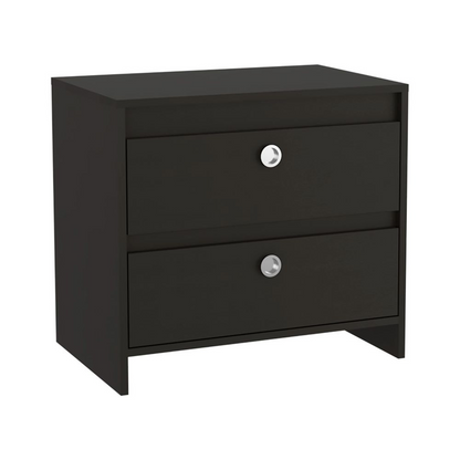 Nightstand Dreams, Two Drawers, Black Wengue Finish