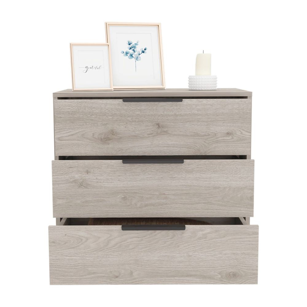 3 Drawers Dresser Maryland, Superior Top, Light Gray Finish