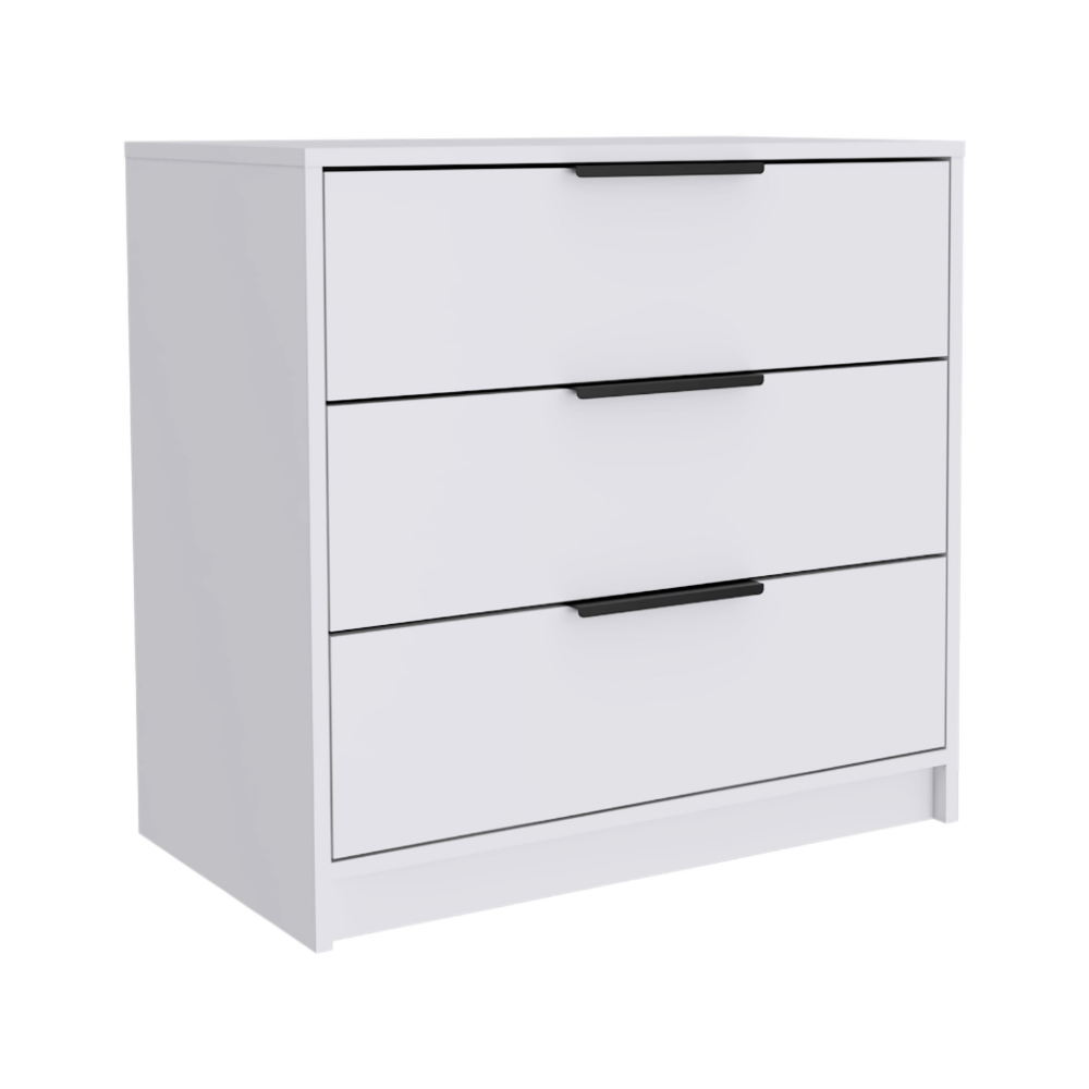 3 Drawers Dresser Maryland, Superior Top, White Finish