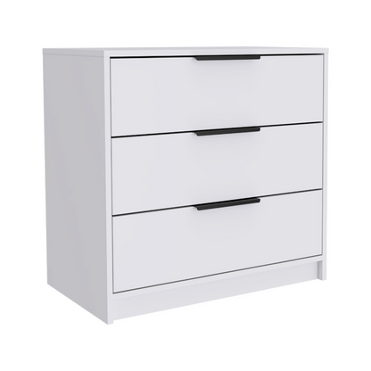 3 Drawers Dresser Maryland, Superior Top, White Finish