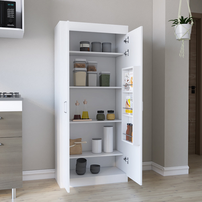 Pantry Cabinet Orlando, Five Shelves, White Finish