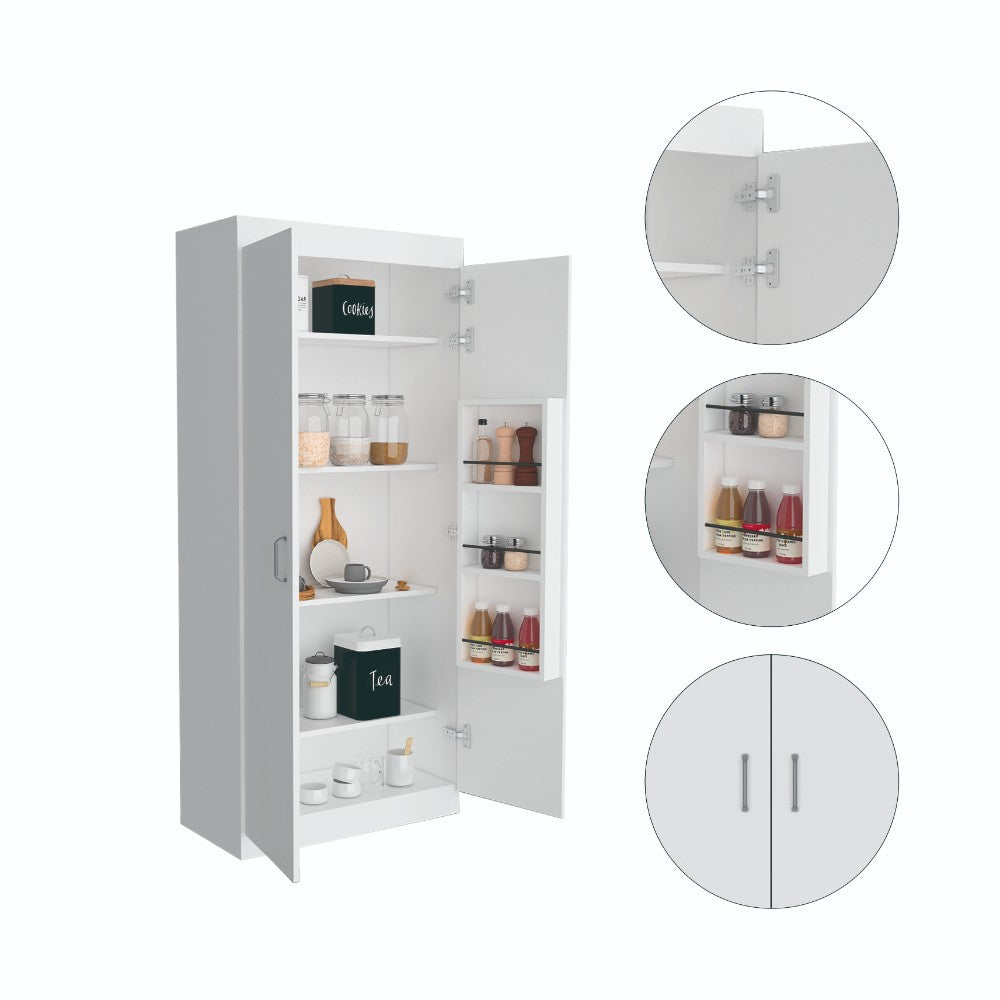 Pantry Cabinet Orlando, Five Shelves, White Finish