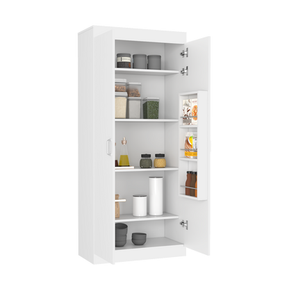 Pantry Cabinet Orlando, Five Shelves, White Finish