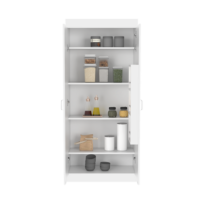 Pantry Cabinet Orlando, Five Shelves, White Finish