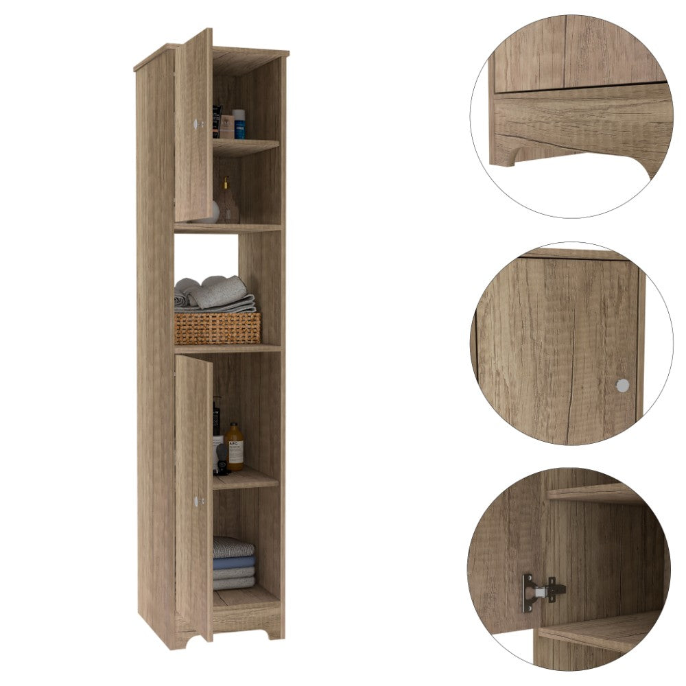 Linen Cabinet Albany, Four Interior Shelves, Light Oak Finish