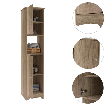 Linen Cabinet Albany, Four Interior Shelves, Light Oak Finish