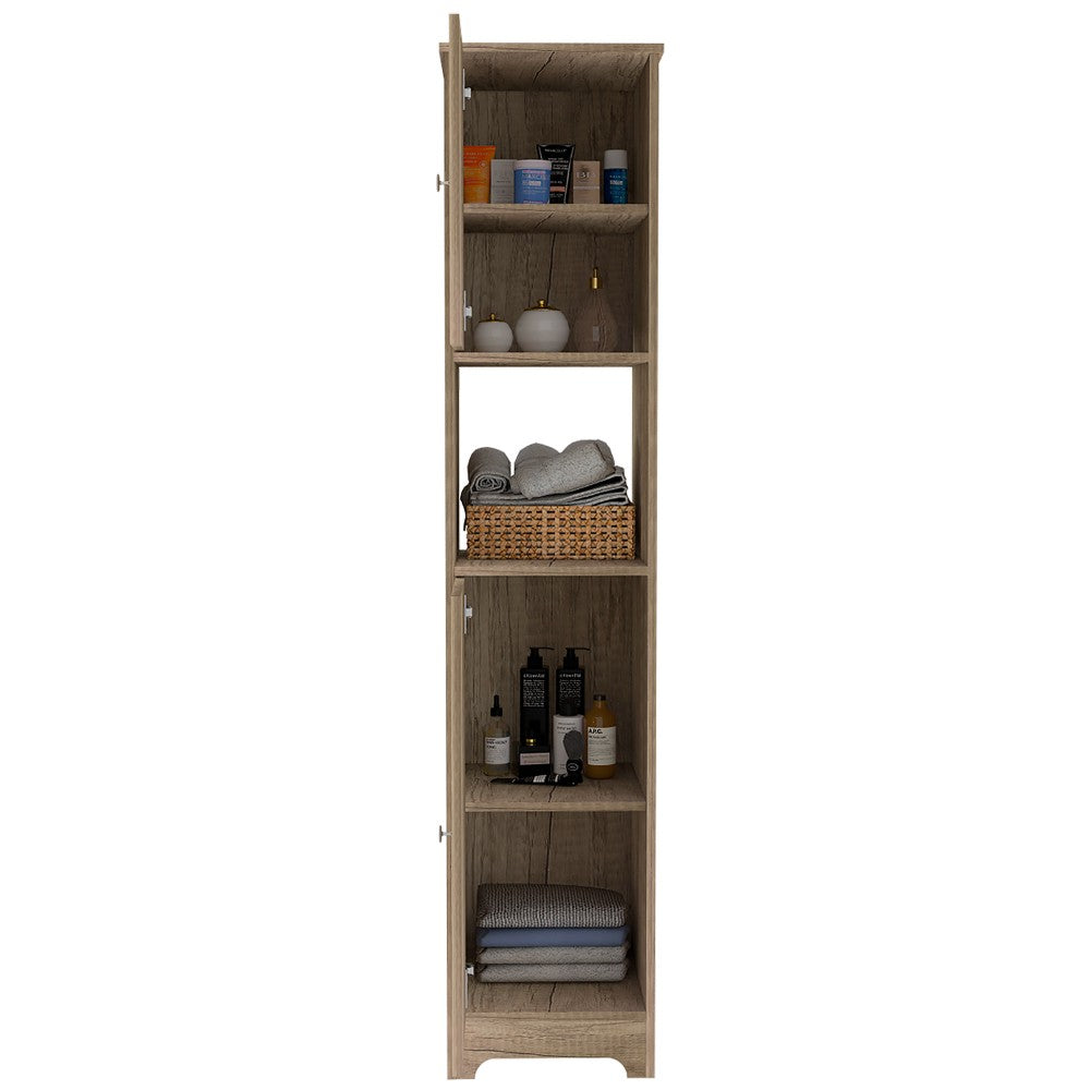 Linen Cabinet Albany, Four Interior Shelves, Light Oak Finish