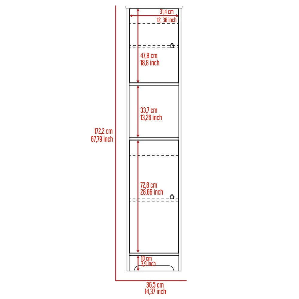 Linen Cabinet Albany, Four Interior Shelves, Light Oak Finish