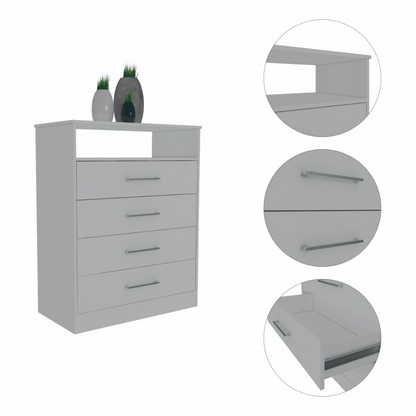 Dresser Atlanta, Four Drawers, White Finish