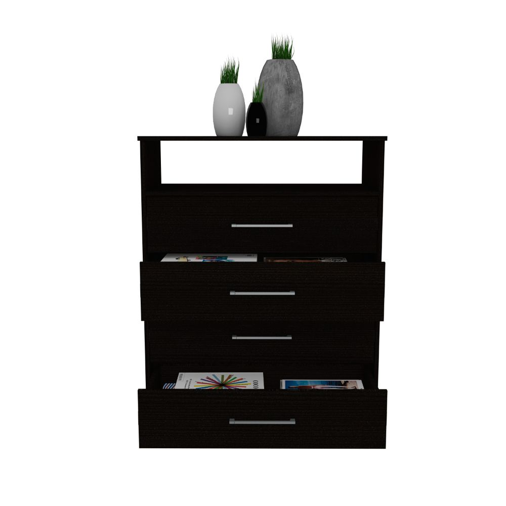 Dresser Atlanta,Four Drawers, Black Wengue Finish