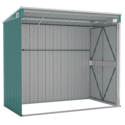 vidaXL Wall-mounted Garden Shed Green 46.5"x76.4"x70.1" Galvanized Steel