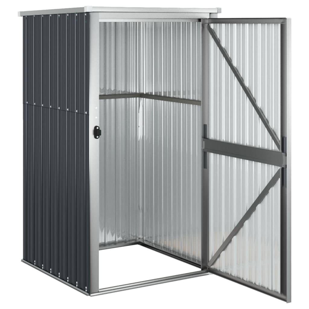 vidaXL Garden Tool Shed Anthracite 34.6"x35"x63.4" Galvanized Steel