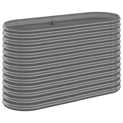 vidaXL Patio Raised Bed Powder-coated Steel 44.9"x15.7"x26.8" Gray