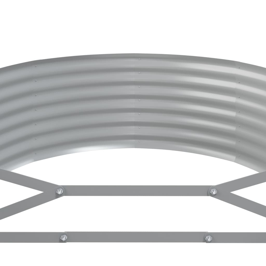 vidaXL Garden Raised Bed Powder-coated Steel 98"x39.4"x14.2" Gray