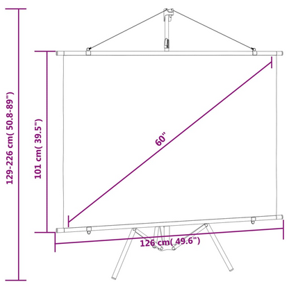 vidaXL Projection Screen with Tripod 60" 4:3