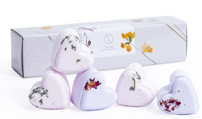 Heart Shaped Shower Steamers Gift Box, Set of 5 Shower Steamers Package