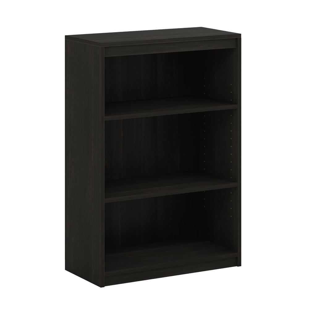 Furinno Gruen 3-Tier Bookcase with Adjustable Shelves, Espresso