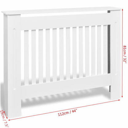 White MDF Radiator Cover Heating Cabinet 44", 242189