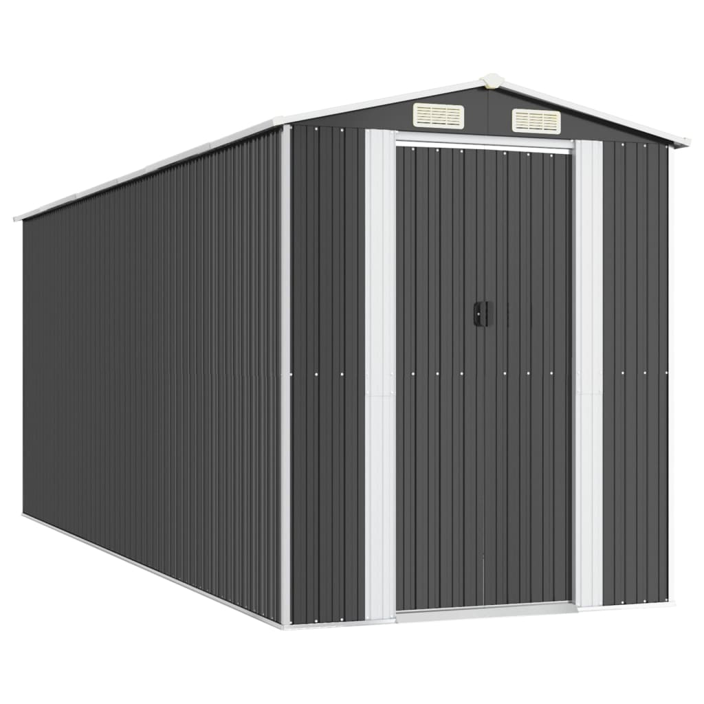 vidaXL Garden Shed Anthracite 75.6"x205.9"x87.8" Galvanized Steel