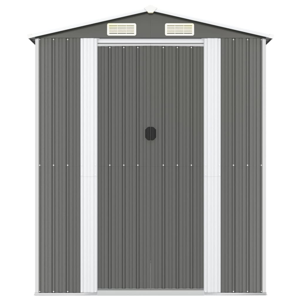 vidaXL Garden Shed Light Gray 75.6"x271.3"x87.8" Galvanized Steel