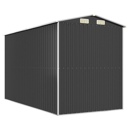 vidaXL Garden Shed Anthracite 75.6"x140.6"x87.8" Galvanized Steel