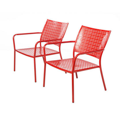 Set of 2 Martini Low Profile Lounge Chairs in Cherry Pie Finish