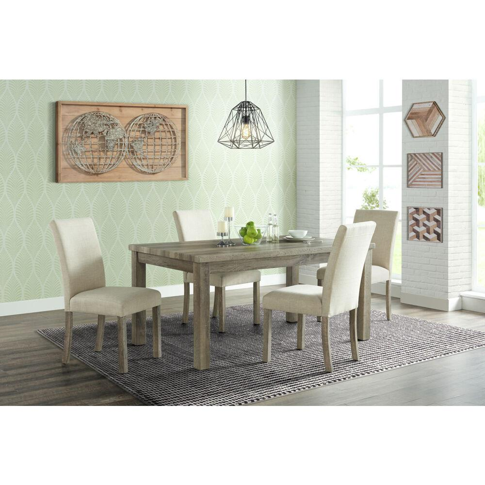 Wyeth Dining 5PC Dining Set: Table, 4 Fabric Side Chairs