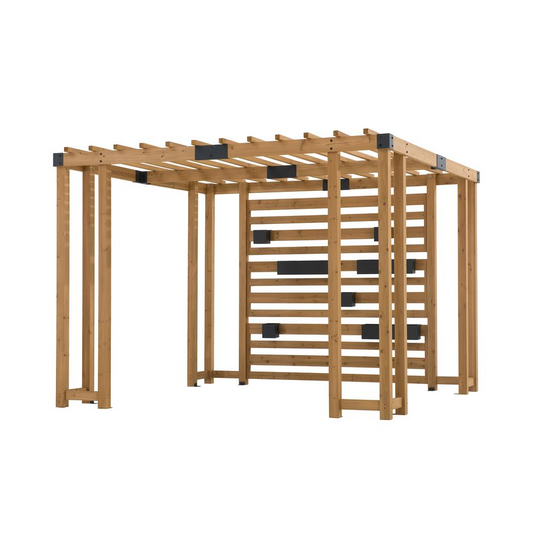 Sunjoy Sophia 10.5 x 10 ft Cedar Wood Pergola with Adjustable Hanging Planters