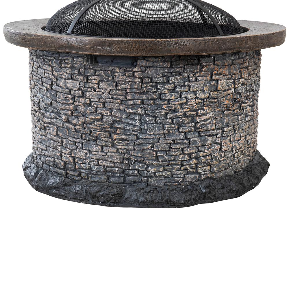 Fire Pit for Outside, Outdoor Stone Wood Burning Firepits