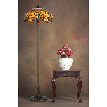 60" Height Zinc Cast Floor Lamp in Antique Brass