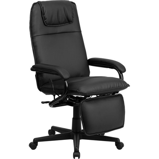 High Back Black LeatherSoft Executive Reclining Ergonomic Swivel Office Chair with Arms