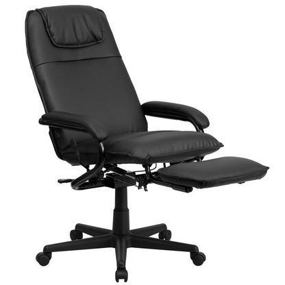 High Back Black LeatherSoft Executive Reclining Ergonomic Swivel Office Chair with Arms