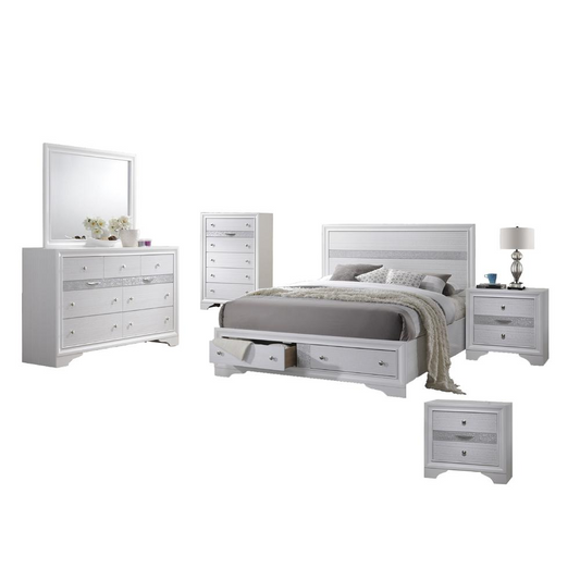 Catherine White 6 Piece Bedroom Set, Full